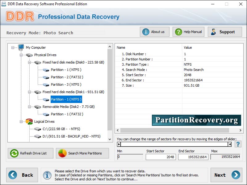 Screenshot of Recover Digital Camera Files