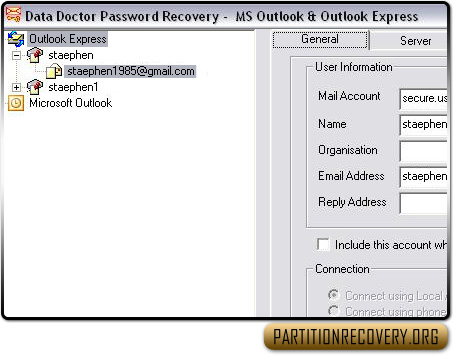 Outlook express password restoration program