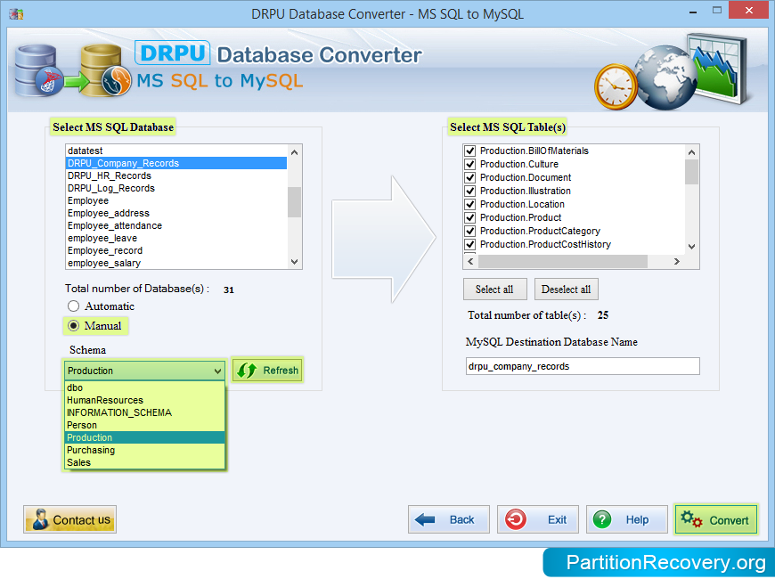 Database Converter - MS SQL to MySQL