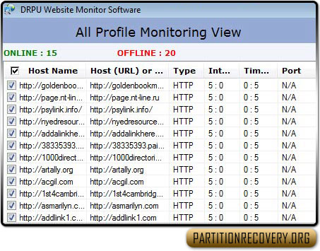 Website monitoring software